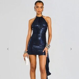 Retrofete Dark Blue Metallic mini Dress